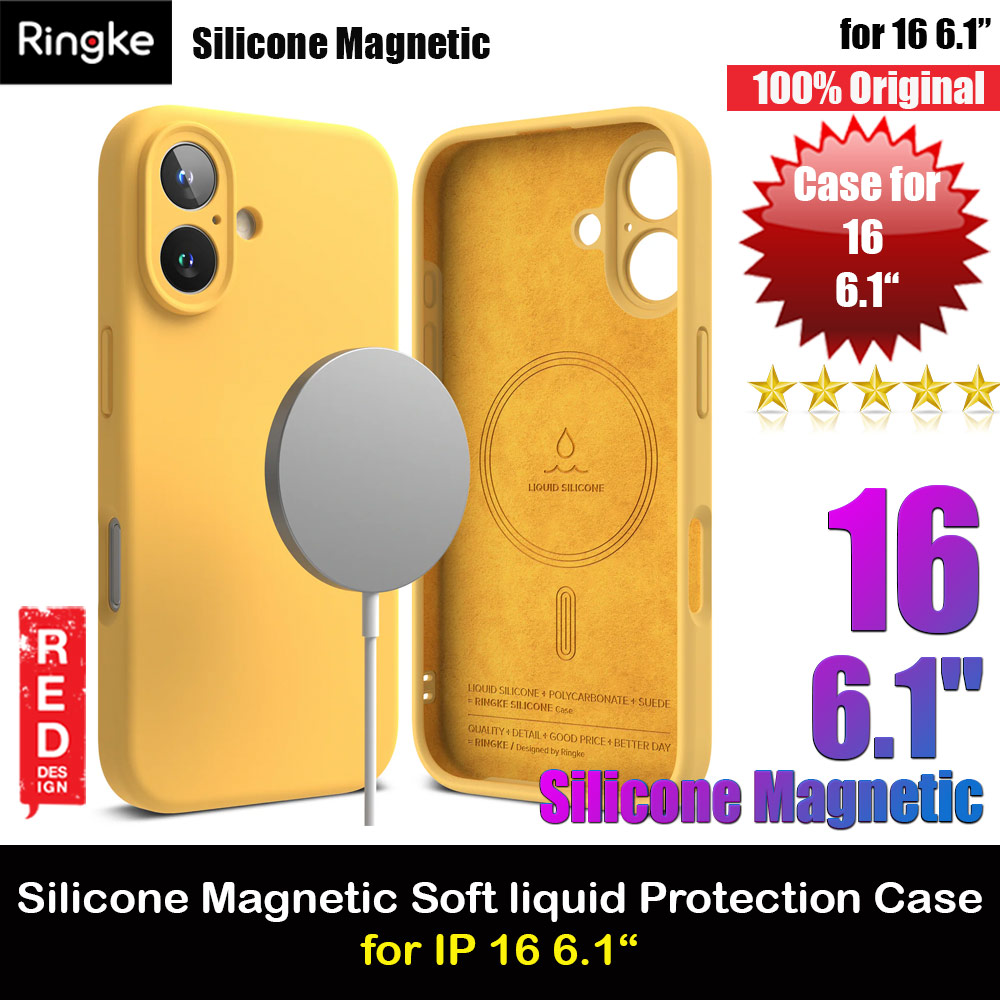 Ringke Silicone Magnetic Drop Protection Case for iPhone 16 6.1 (Yellow)