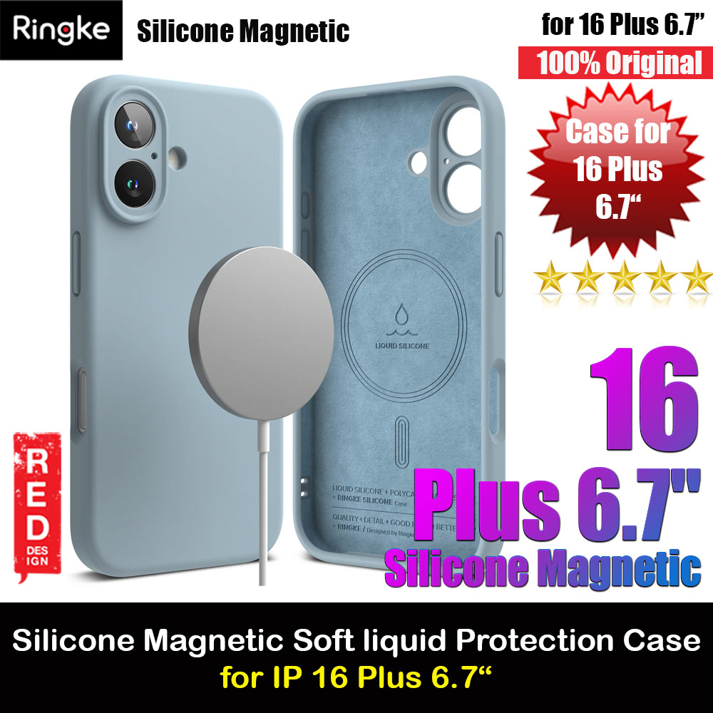 Ringke Silicone Magnetic Drop Protection Case for iPhone 16 Plus 6.7 (Blue)