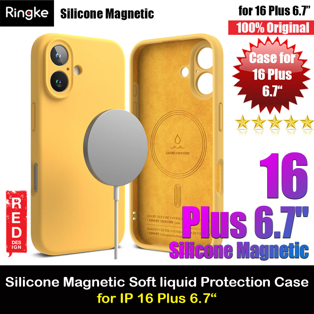 Ringke Silicone Magnetic Drop Protection Case for iPhone 16 Plus 6.7 (Yellow)