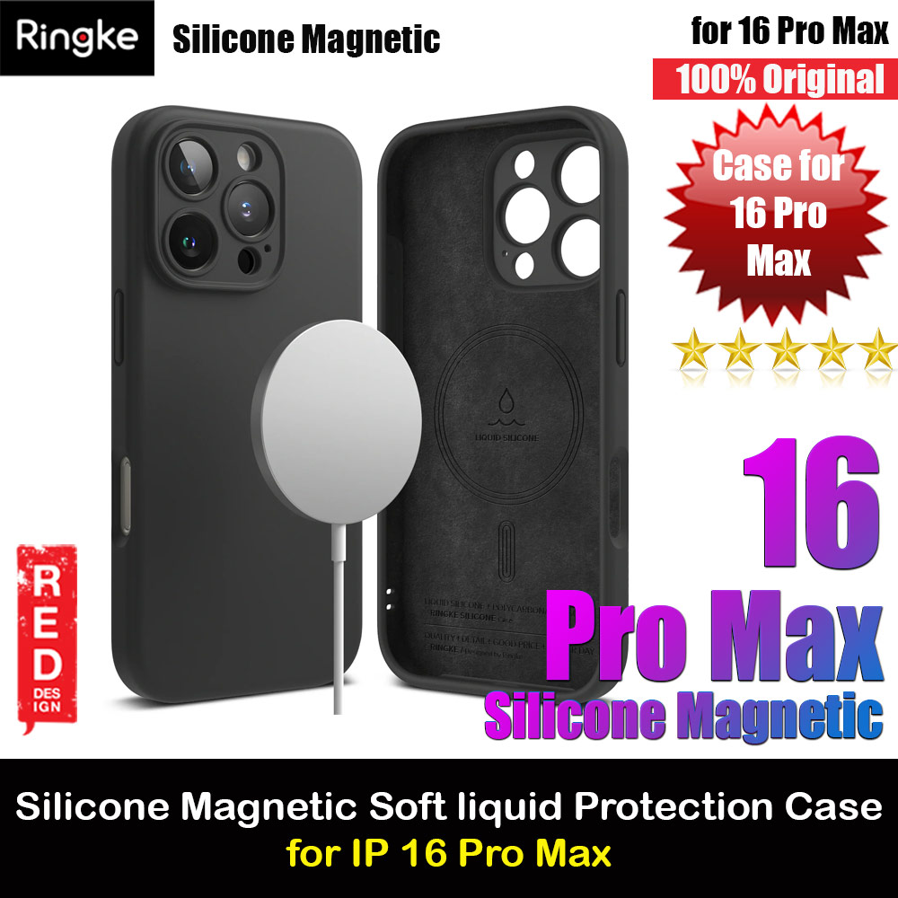 Ringke Silicone Magnetic Drop Protection Case for iPhone 16 Pro Max 6.9 (Black)