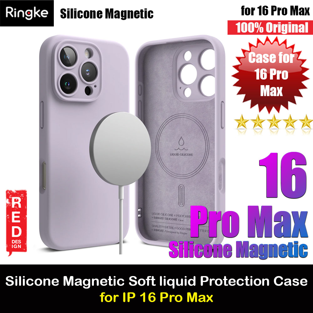 Ringke Silicone Magnetic Drop Protection Case for iPhone 16 Pro Max 6.9 (Light Purple)