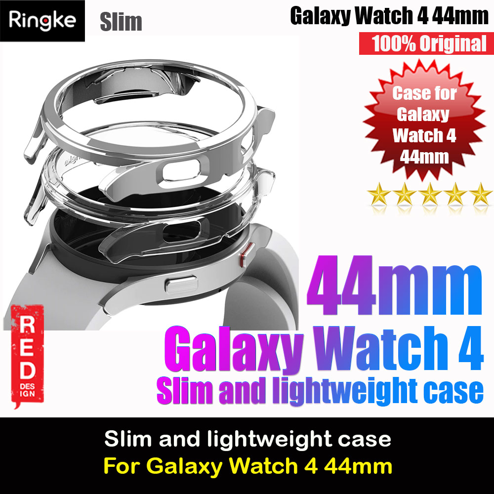 Ringke Slim and lightweight Durable Case for Galaxy Watch 4 44mm Case (Clear and Chrome)