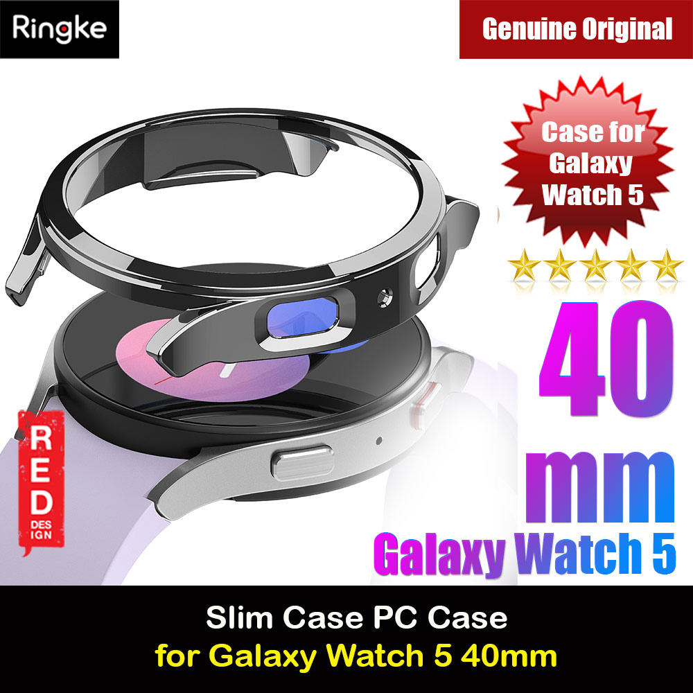 Ringke Slim Case Durable PC Protection Case for Samsung Galaxy Watch 5 Series 40mm (Dark Chrome)