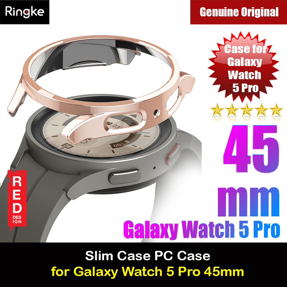 Ringke Slim Case Durable PC Protection Case for Samsung Galaxy Watch 5 Pro Series 45mm (Chrome Rose Gold)