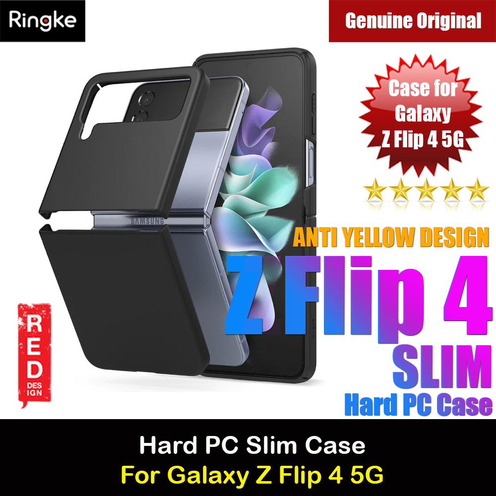 Ringke Slim Protection Anti Yellow Clear PC Hard Case for Samsung Galaxy Z Flip 4 (Black)
