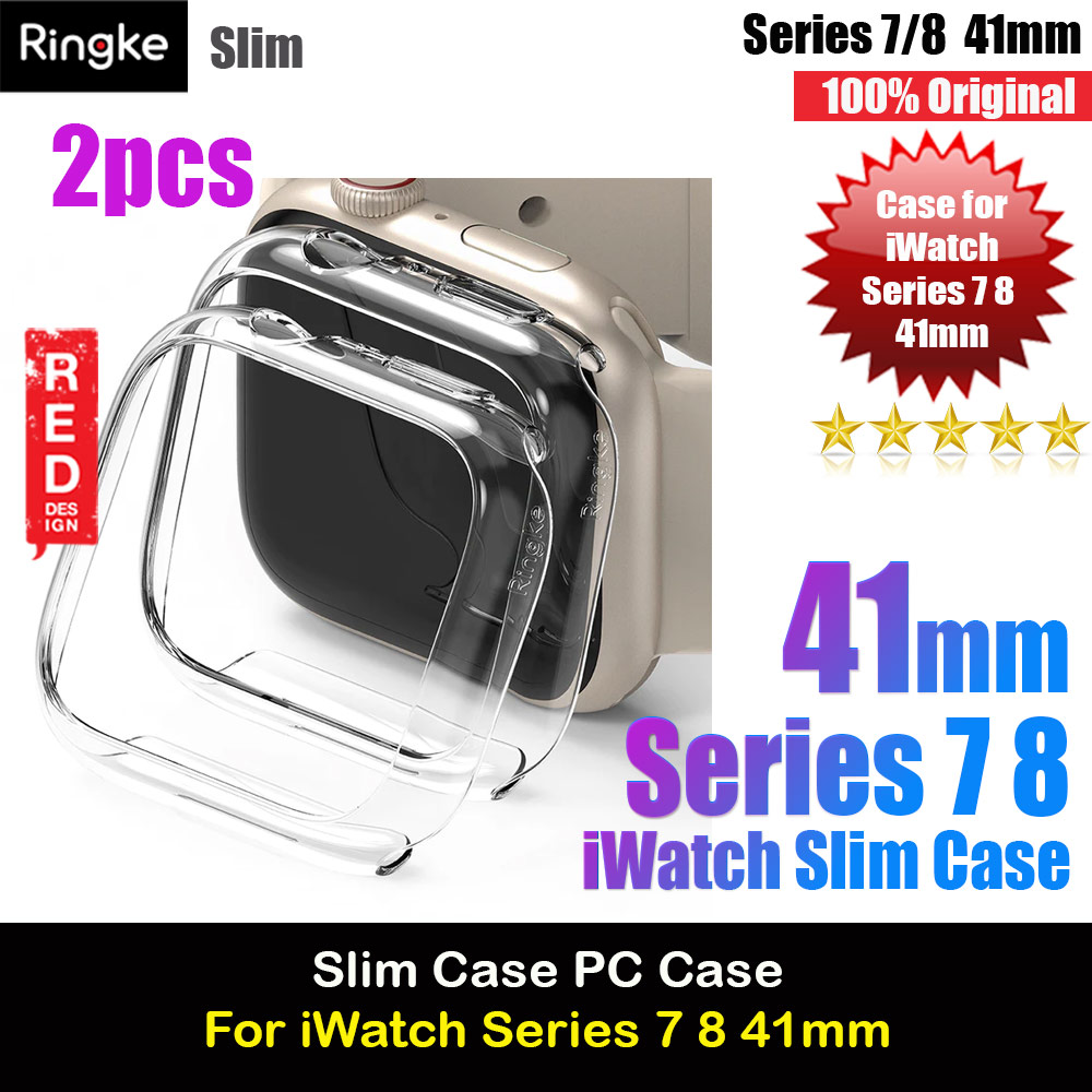 Ringke Slim Perfect Fit Case for Apple Watch Series 7 8 9 41mm  (2 PACK Clear and Clear)