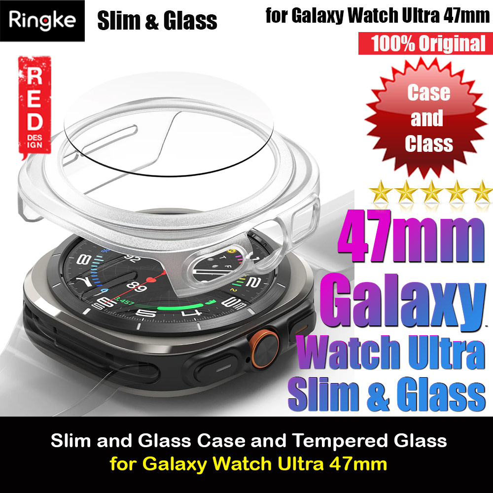 Ringke Slim Case and Tempered Glass Screen Protector for Samsung Galaxy Watch Ultra 47mm (Alpine)