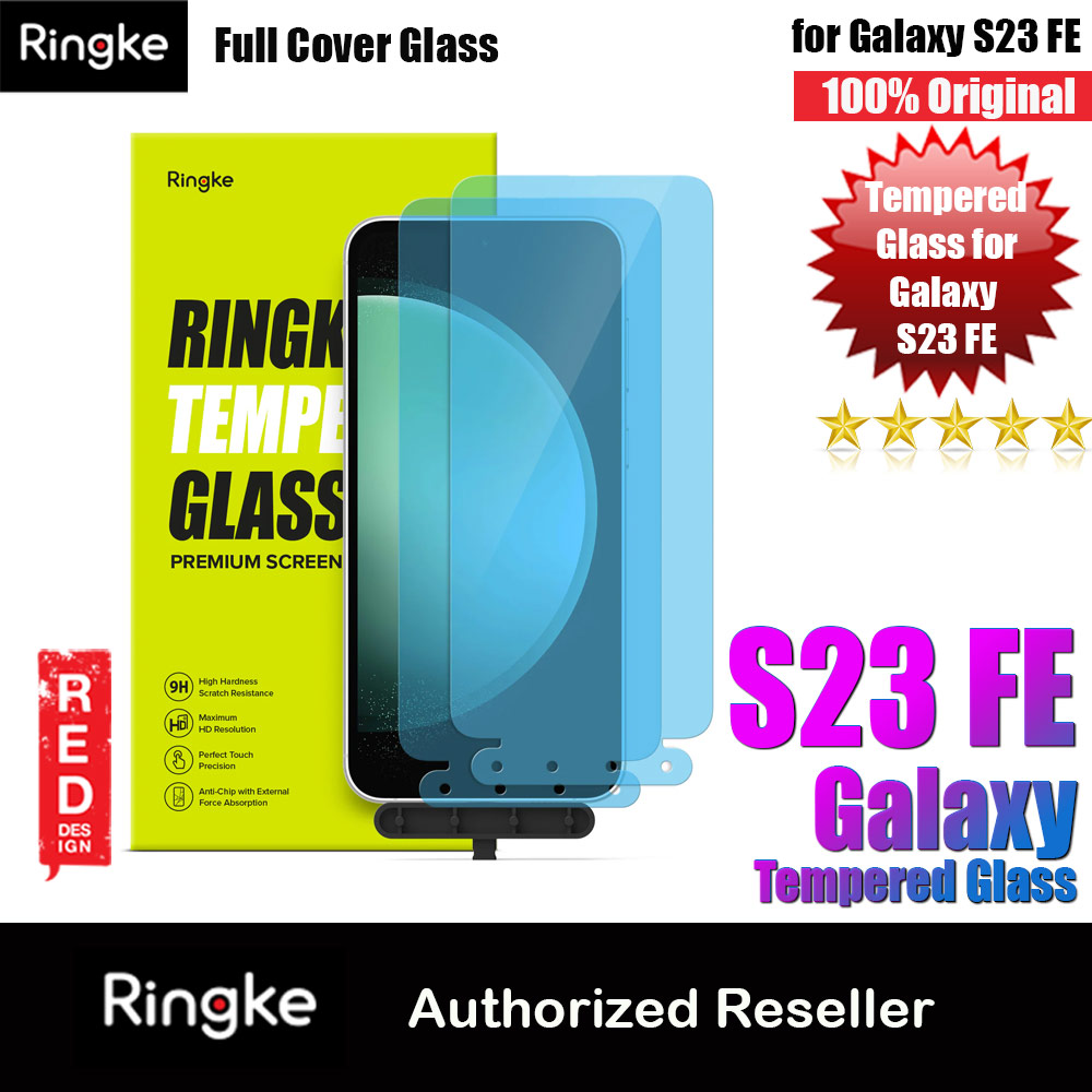 Ringke Full Cover Glass Tempered Glass Screen Protector with Installation Jig Tool for Samsung Galaxy S23 FE (2pcs)