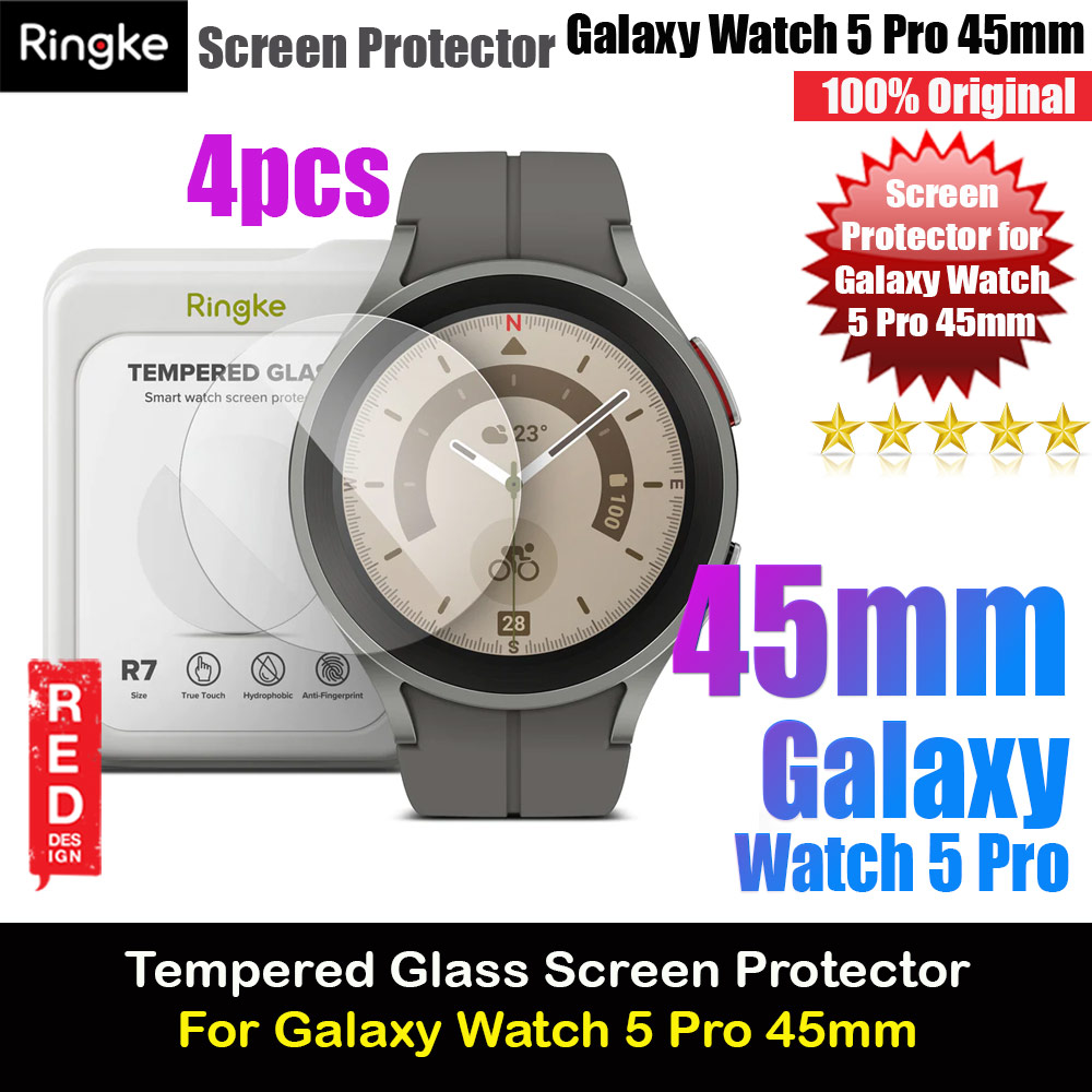 Ringke Tempered Glass Screen Protector for Galaxy Watch 5 Pro 45mm (4pcs)
