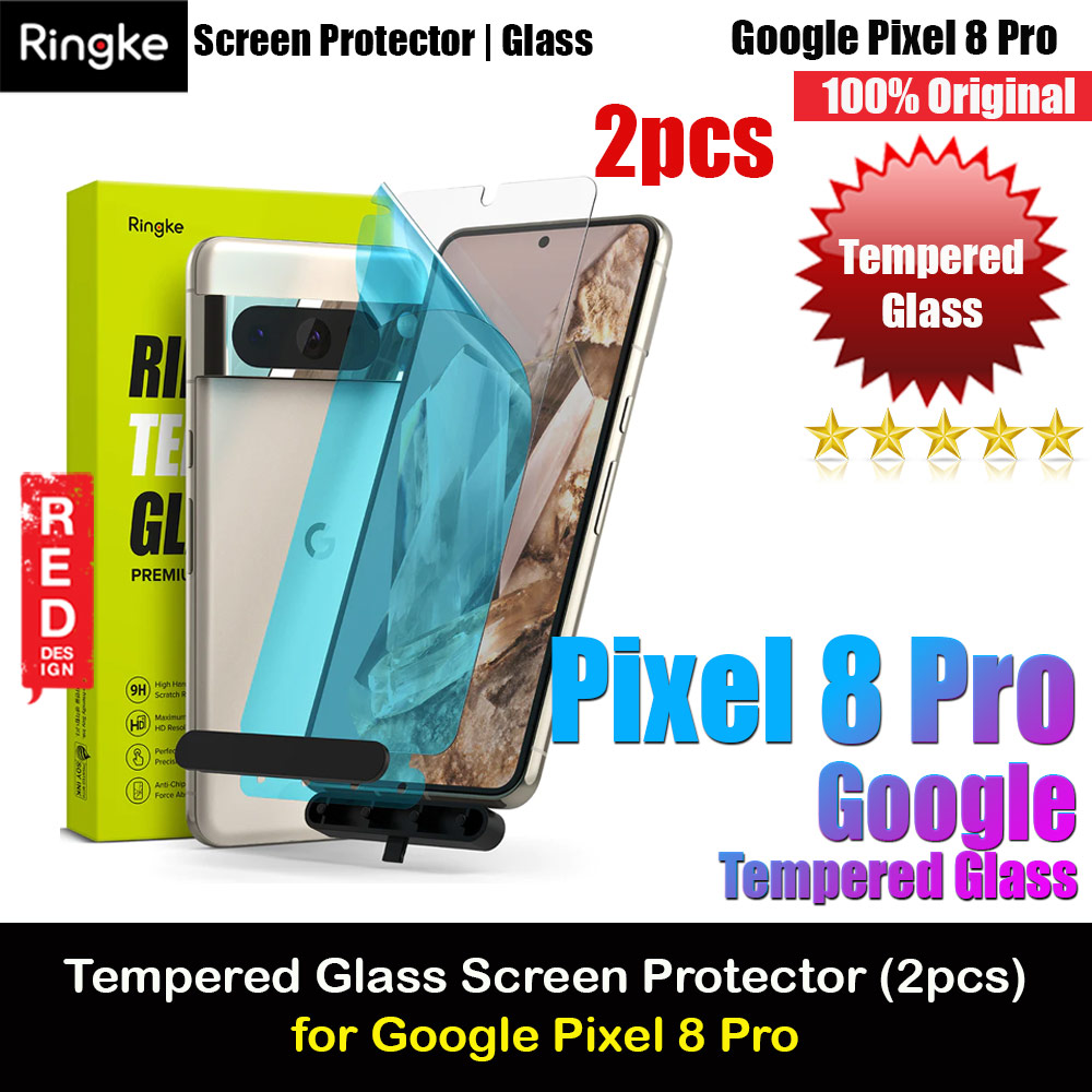 Ringke Tempered Glass Screen Protector with Installation Jig for Google Pixel 8 Pro (Clear 2pcs Pack)