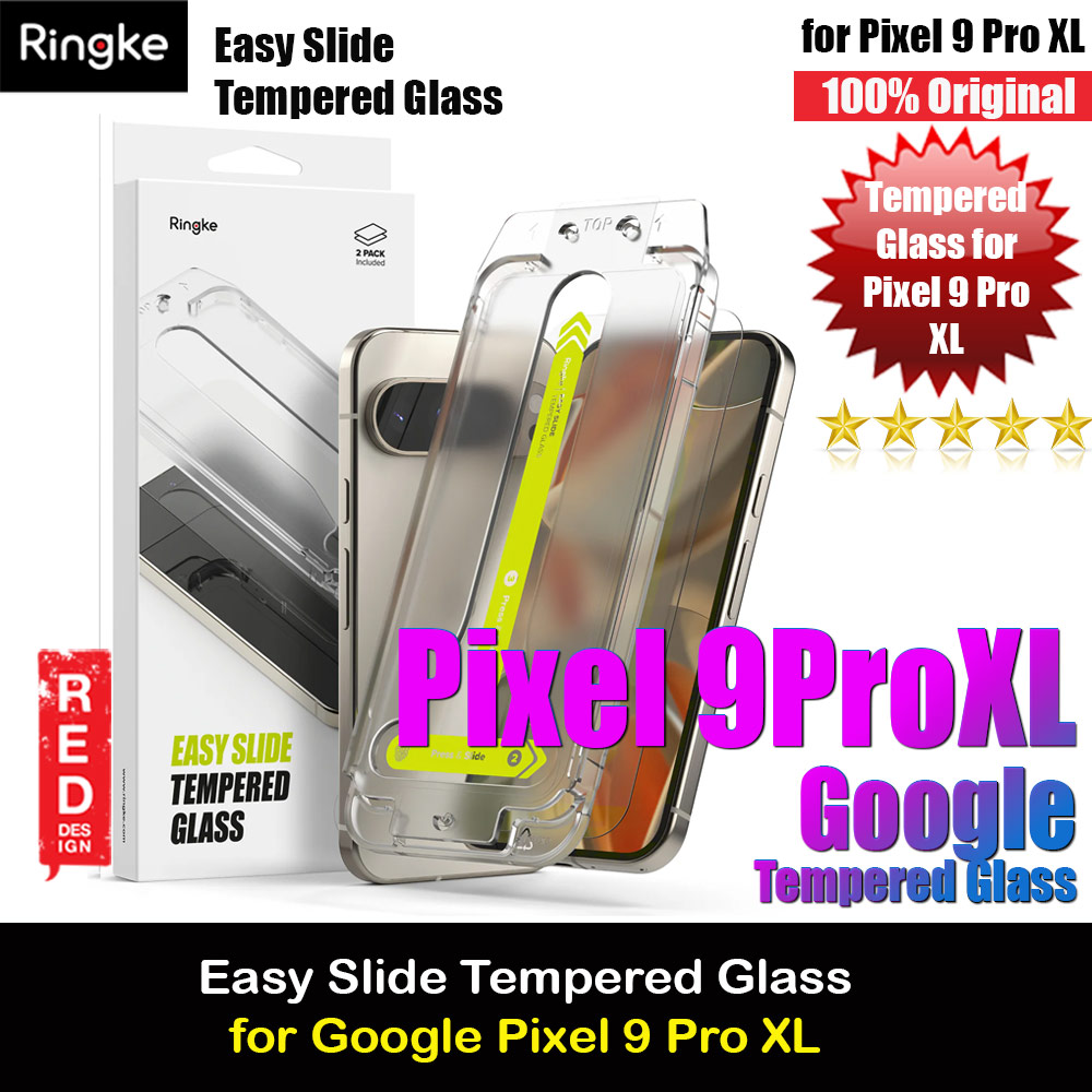 Ringke Easy Slide Tempered Glass Screen Protector for Google Pixel 9 Pro XL (Clear) 2pcs