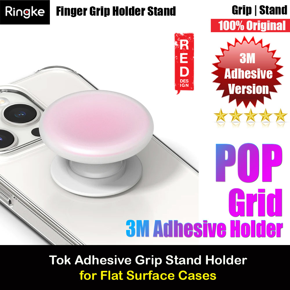 Ringke Tok 3M Adhesive Grip Stand Holder Popsocket similar Grip Holder (Ice Pink)