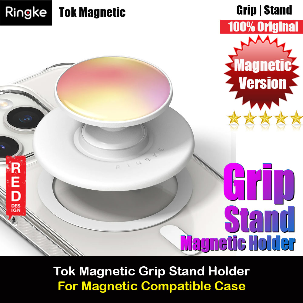 Ringke Tok Magnetic Grip Stand Holder Popsocket similar Grip Holder (Glossy Aloha Sunset)