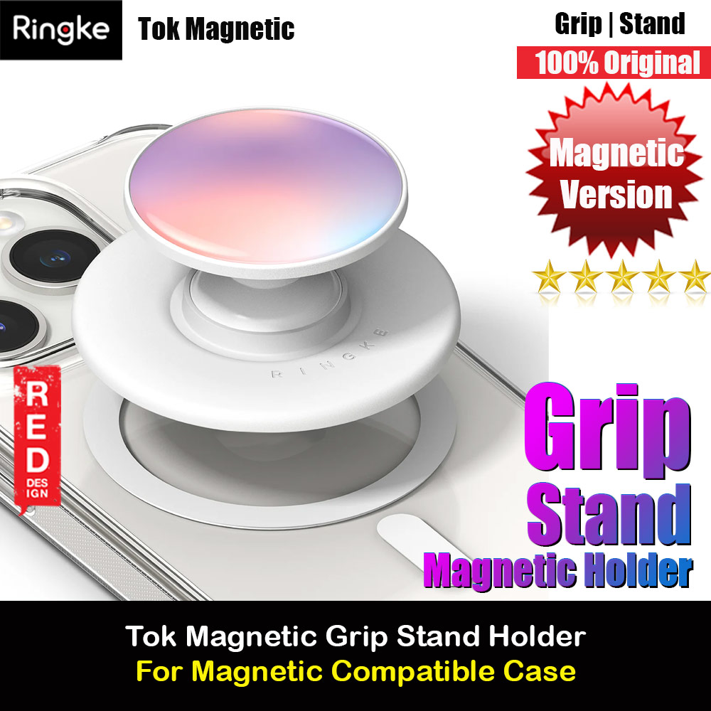 Ringke Tok Magnetic Grip Stand Holder Popsocket similar Grip Holder (Glossy Aurora)