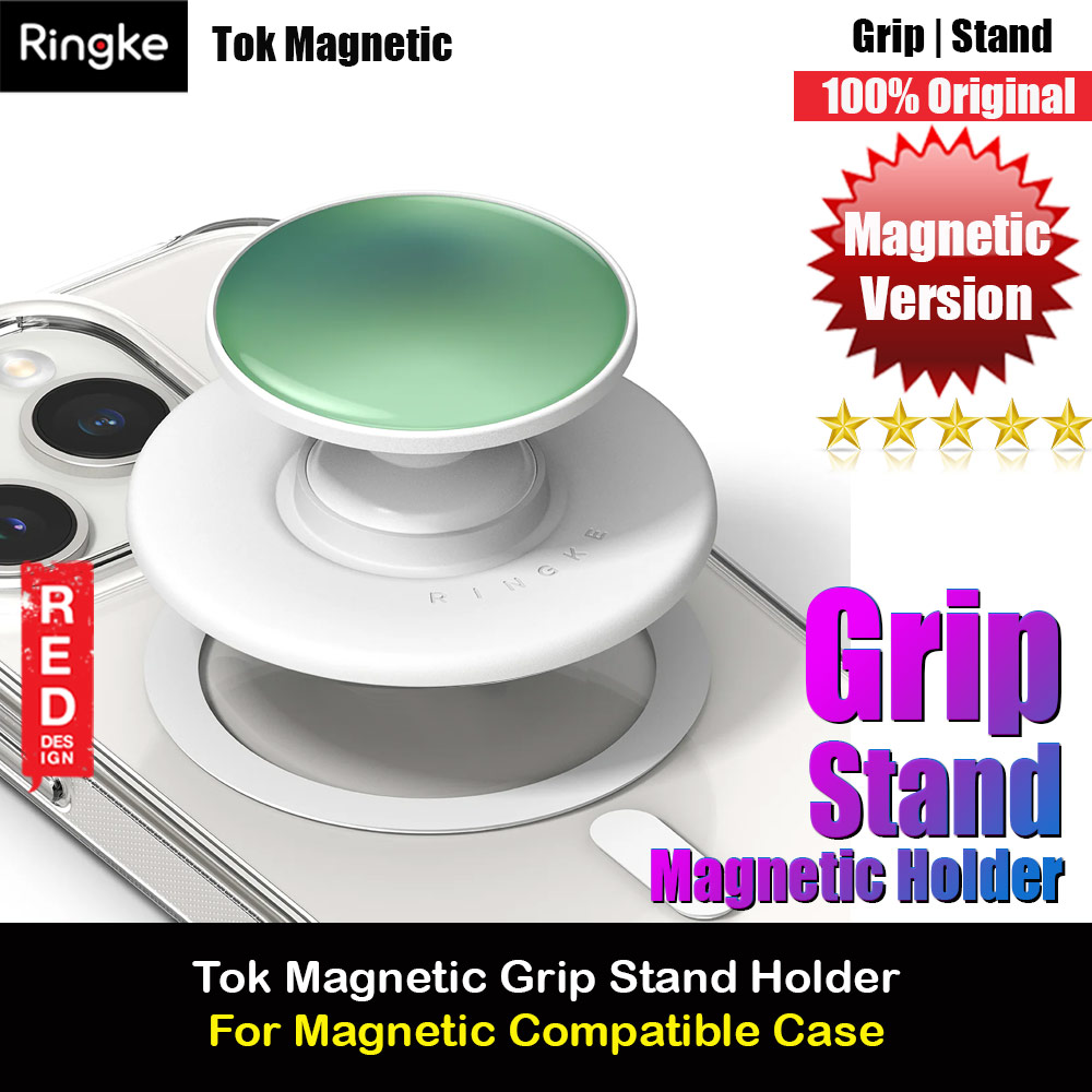 Ringke Tok Magnetic Grip Stand Holder Popsocket similar Grip Holder (Glossy Forest)
