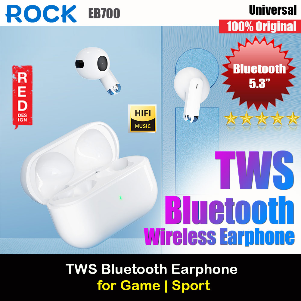 Rock EB700 Bluetooth 5.3 HIFI TWS True Wireless Bluetooth Earphone Earbuds (White)