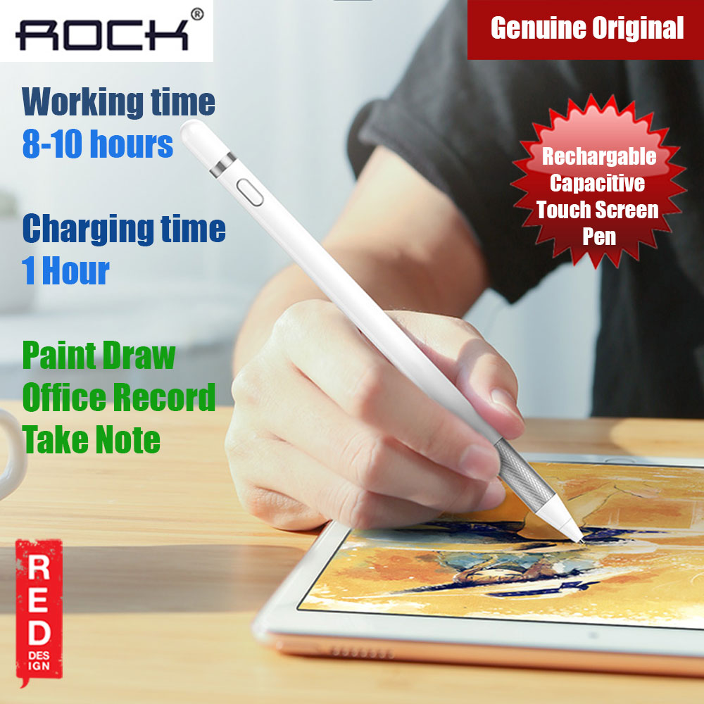 Rock Active Capacitive Pen Sensitive and Precise Stylus for iPad, iPhone Samsung Android and Most Touchscreens (White)