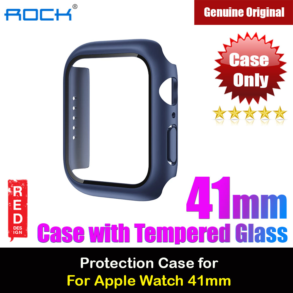 Rock Integrated Case with High Sensitivity Touch 9H Tempered Glass for Apple Watch 41mm (Blue)