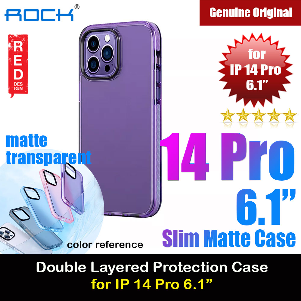 Rock Armor Shield Thin Matte Anti Finger Print Drop Protection Case For for iPhone 14 Pro 6.1 (Purple)