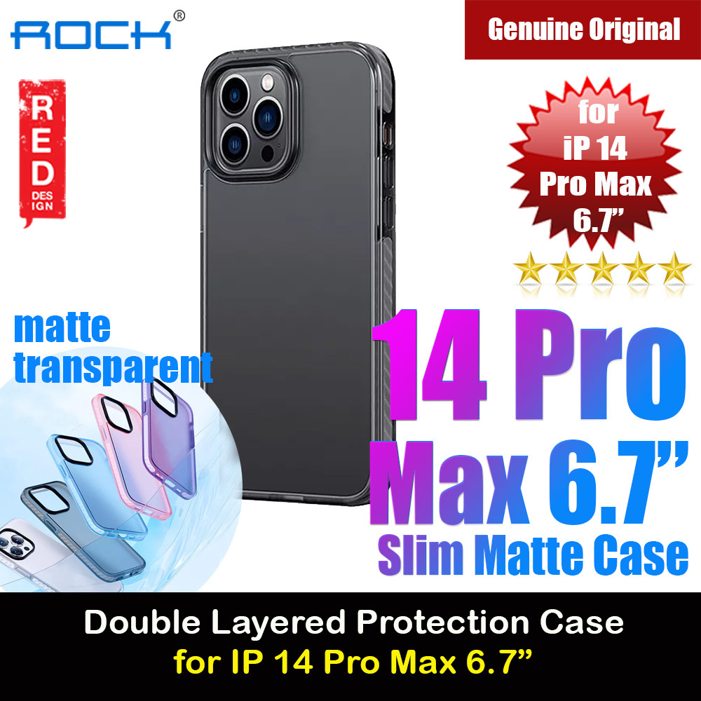 Rock Armor Shield Thin Matte Anti Finger Print Drop Protection Case For for iPhone 14 Pro Max 6.7 (Black)
