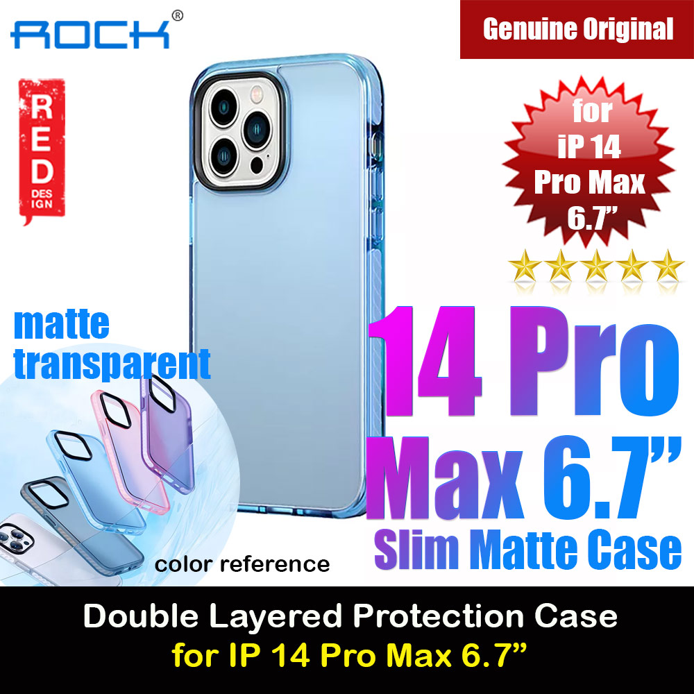 Rock Armor Shield Thin Matte Anti Finger Print Drop Protection Case For for iPhone 14 Pro Max 6.7 (Blue)