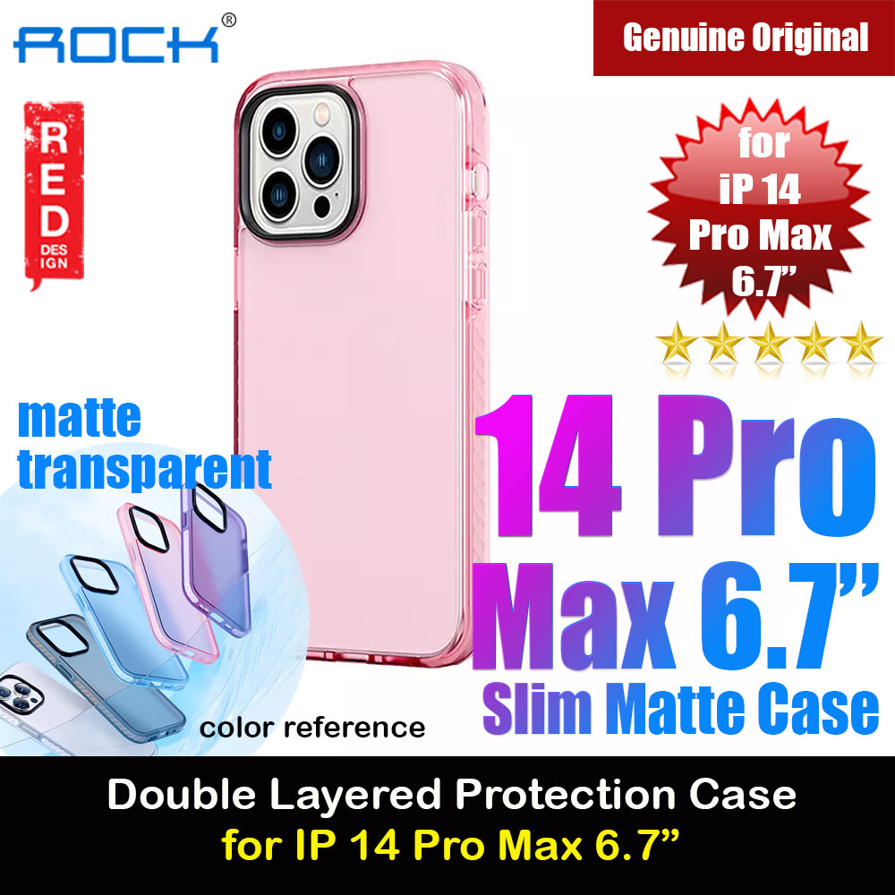 Rock Armor Shield Thin Matte Anti Finger Print Drop Protection Case For for iPhone 14 Pro 6.1 (Pink)