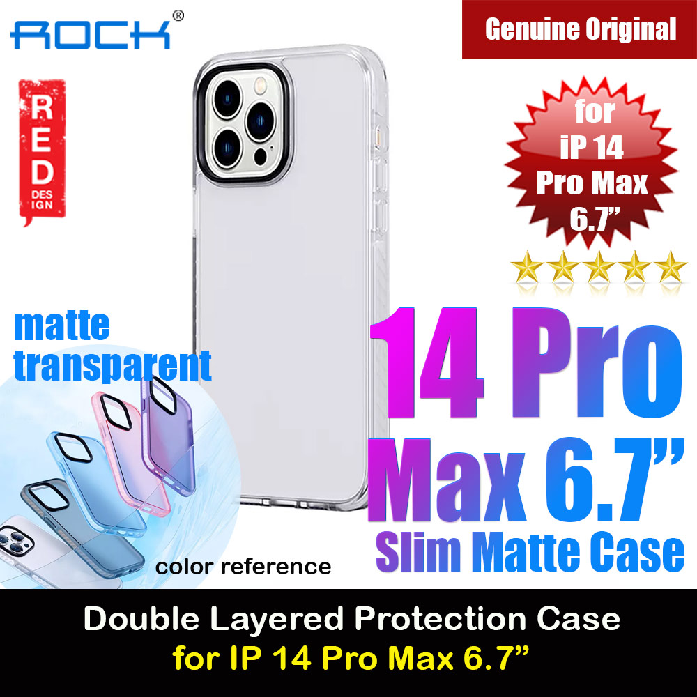 Rock Armor Shield Thin Matte Anti Finger Print Drop Protection Case For for iPhone 14 Pro Max 6.7 (White)