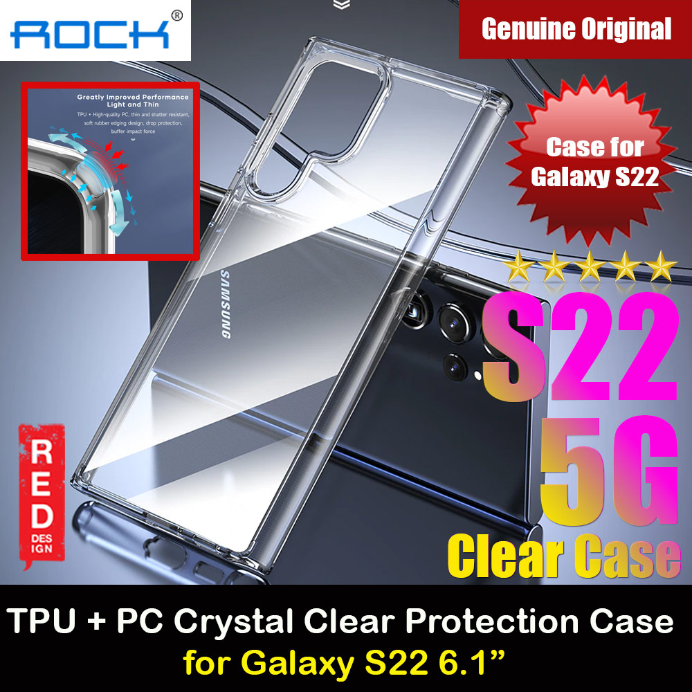Rock Crystal Series Drop Protection Case for Galaxy S22 5G 6.1 (Clear)