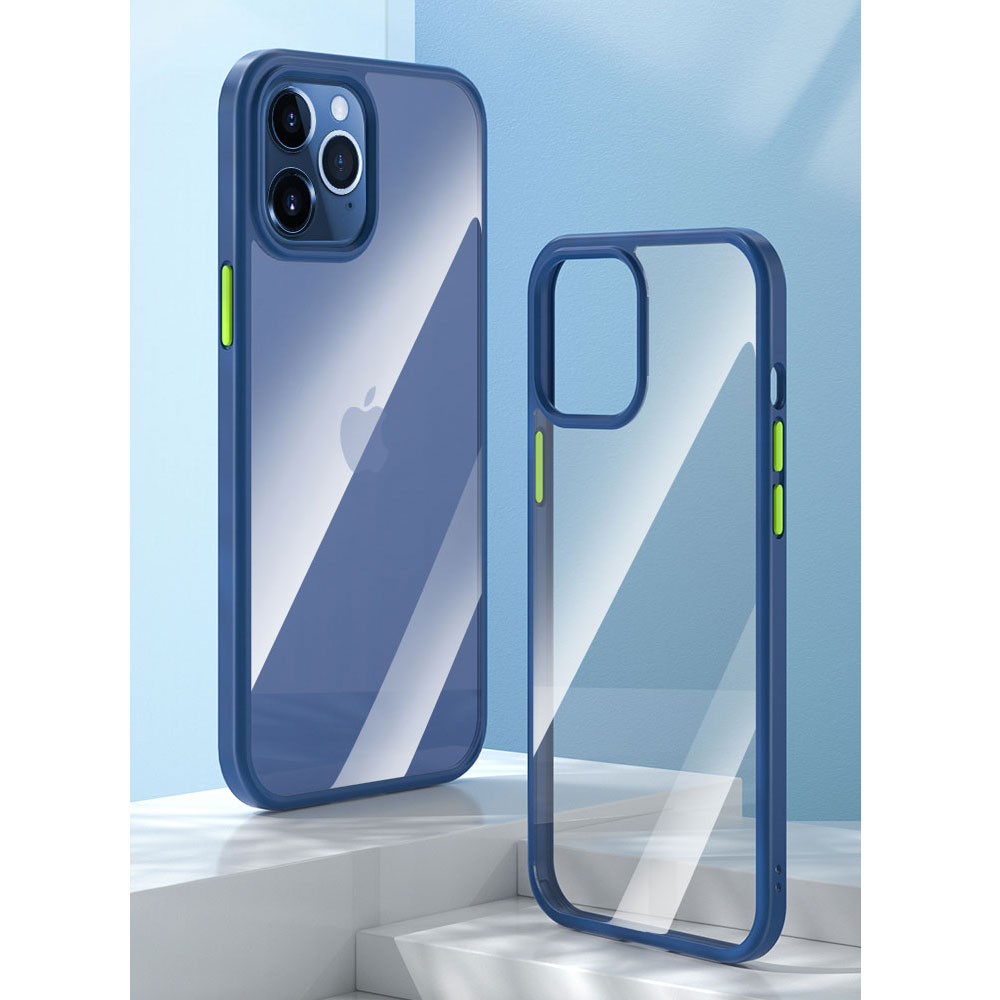 Rock Guard Pro Drop Protection Case for iPhone 12 iPhone 12 Pro 6.1 (Clear Blue)
