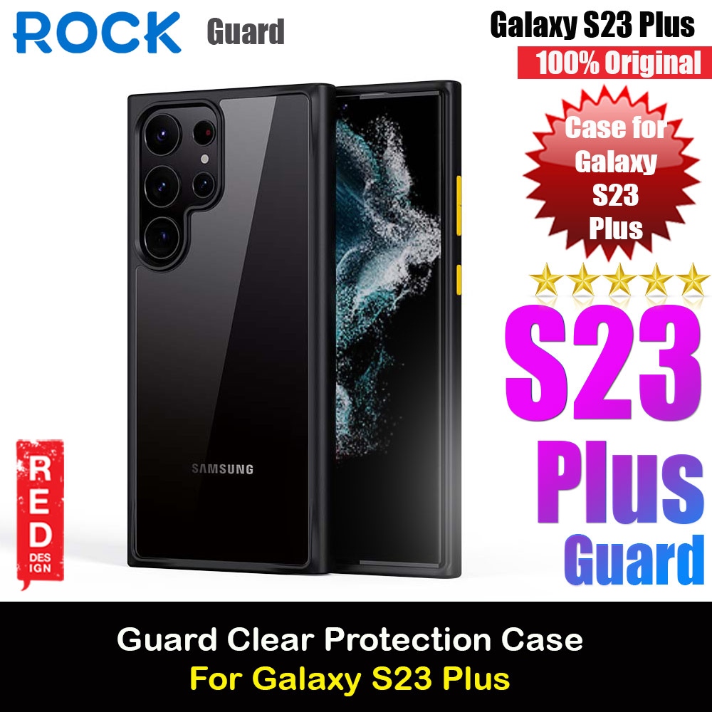 Rock Guard Clear Drop Protection Case for Samsung Galaxy S23 Plus 6.6 (Clear Black)