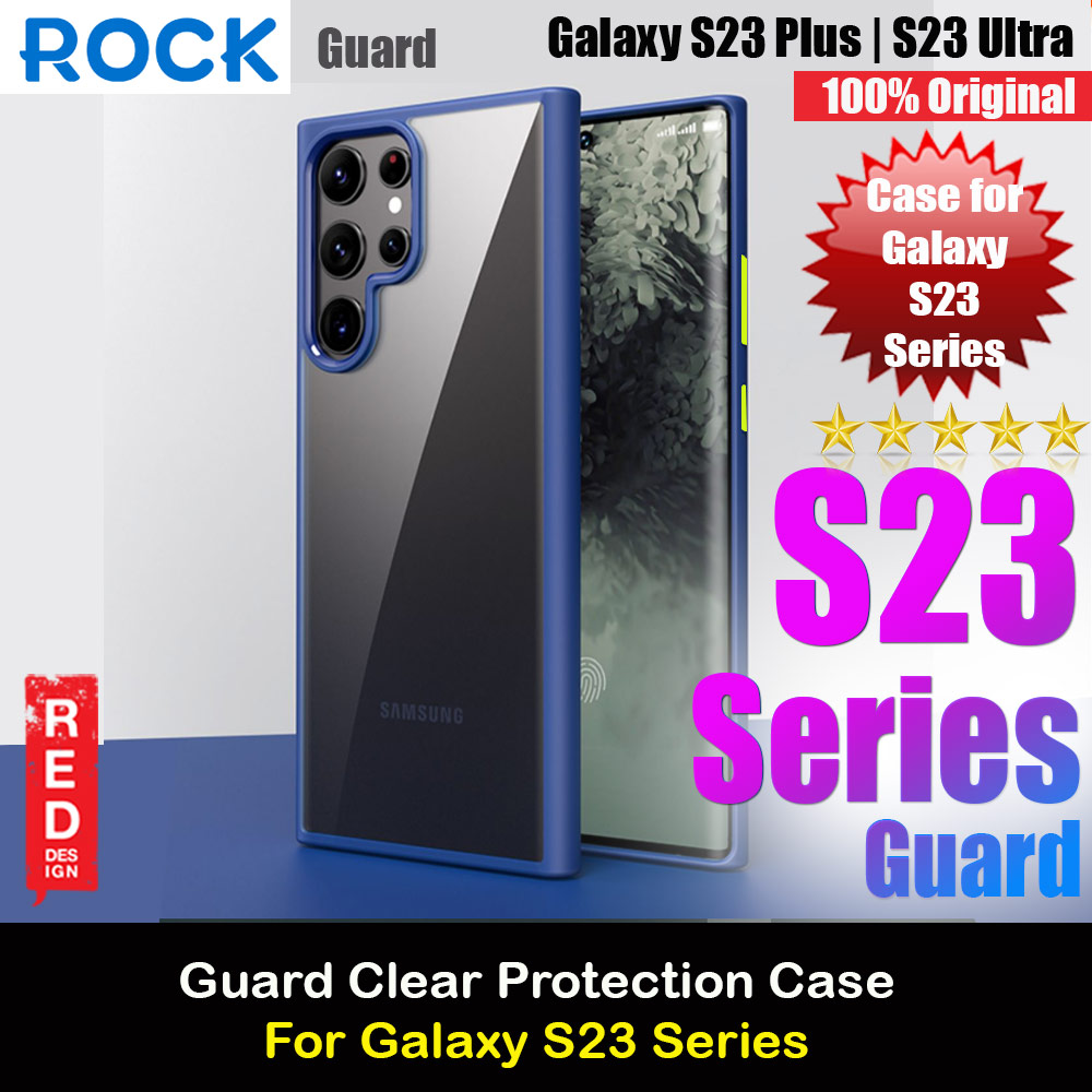 Rock Guard Clear Drop Protection Case for Samsung Galaxy S23 Plus 6.6 (Clear Blue)