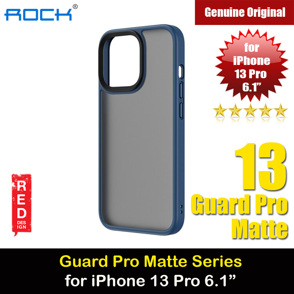 Rock Guard Pro Anti Finger Print Drop Protection Case for iPhone 13 Pro 6.1 (Matte Blue)