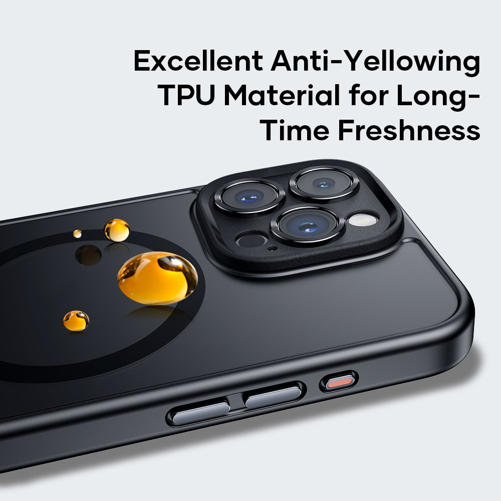 Rock Guard Touch Lens Protection Anti Finger Print Drop Protection Magsafe Compatible Case for iPhone 15 Pro 6.1 (Matte Blue)