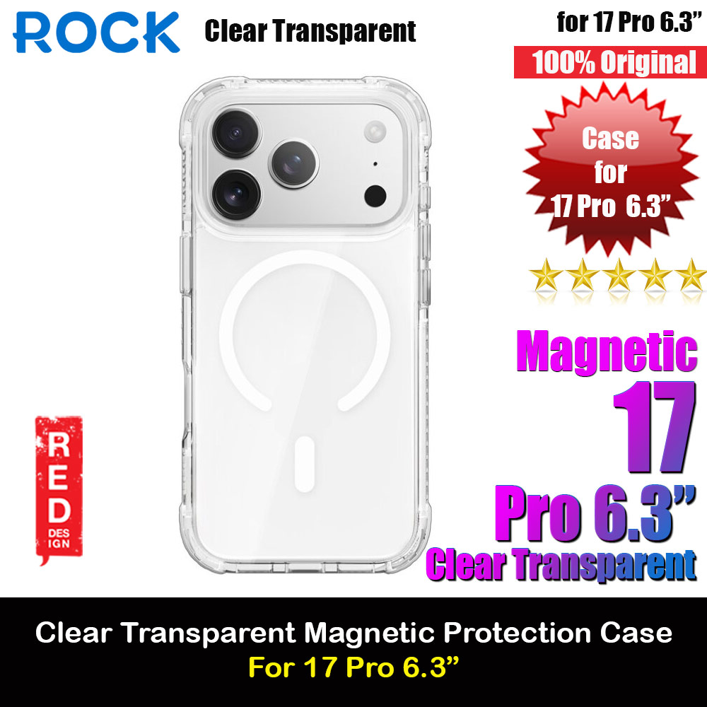 Rock Crystal Clear Magnetic Anti Drop Protection Case for iPhone 17 Pro 6.3 (White)