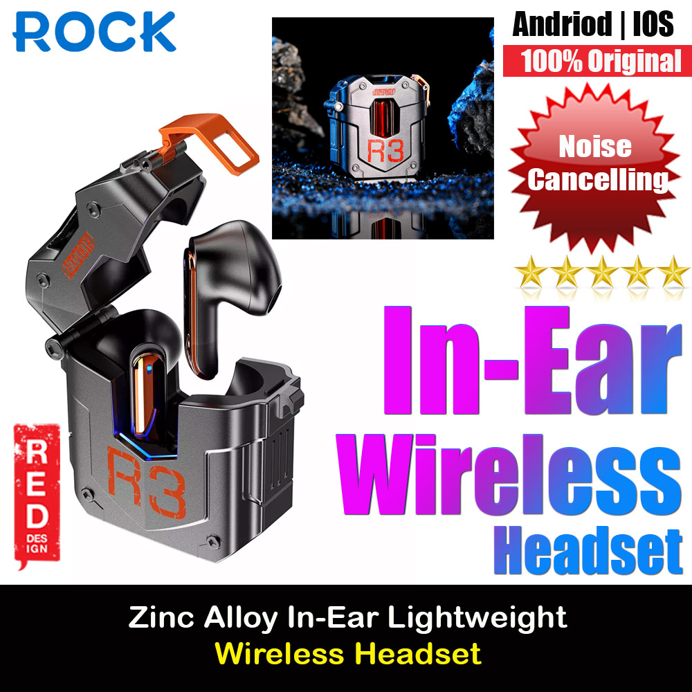 Rock R3 Steampunk Wireless TWS Bluetooth In Ear Earphone Music Call Noise Cancellation (Black)