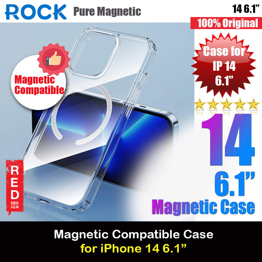 Rock Pure Series Protection Magnetic Case Magsafe Compatible for iPhone 14 6.1 (Clear)