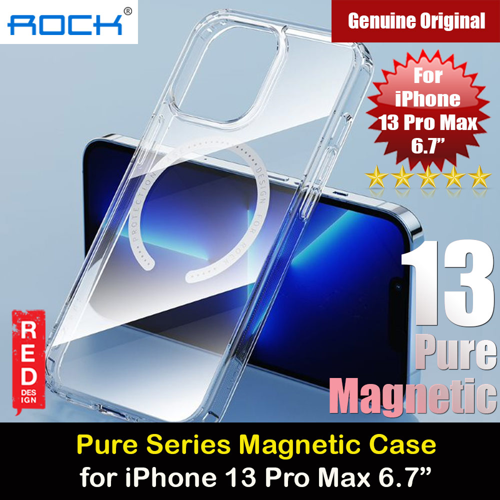 Rock Pure Series Protection Magnetic Case Magsafe Compatible for iPhone 13 Pro Max 6.7 (Clear)