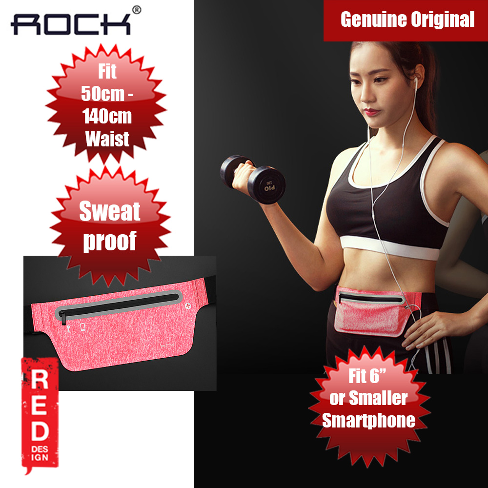 Rock Sports Waist Bag with Reflector Design  for up to 6 inches Smartphone (Pink)