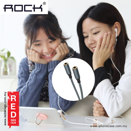 Rock 3.5mm 1 to 2 Audio Sharing Cable Y Splitter - Metal Slate
