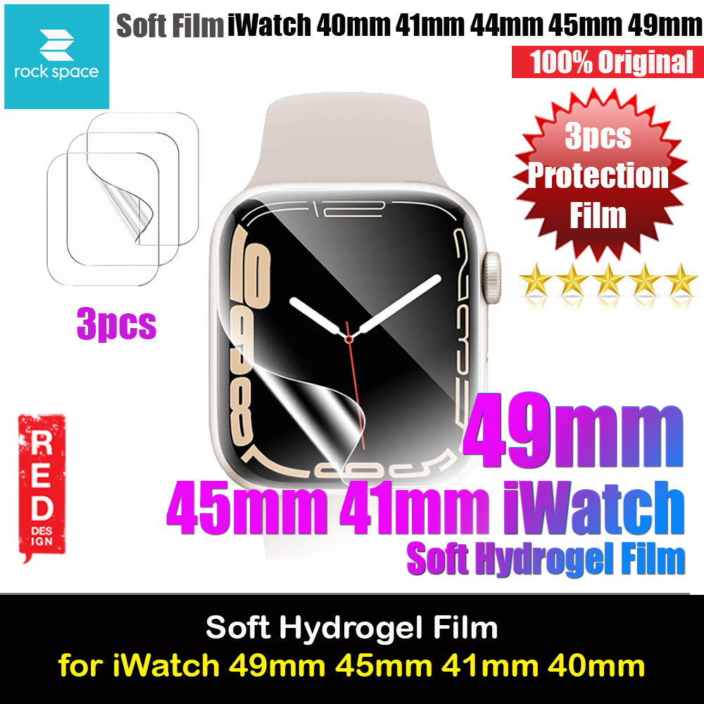 Rock Space Soft TPU Film Screen Protector for Apple Watch 49mm Ultra 45mm 44mm 42mm 41mm 40mm 38mm (Clear)