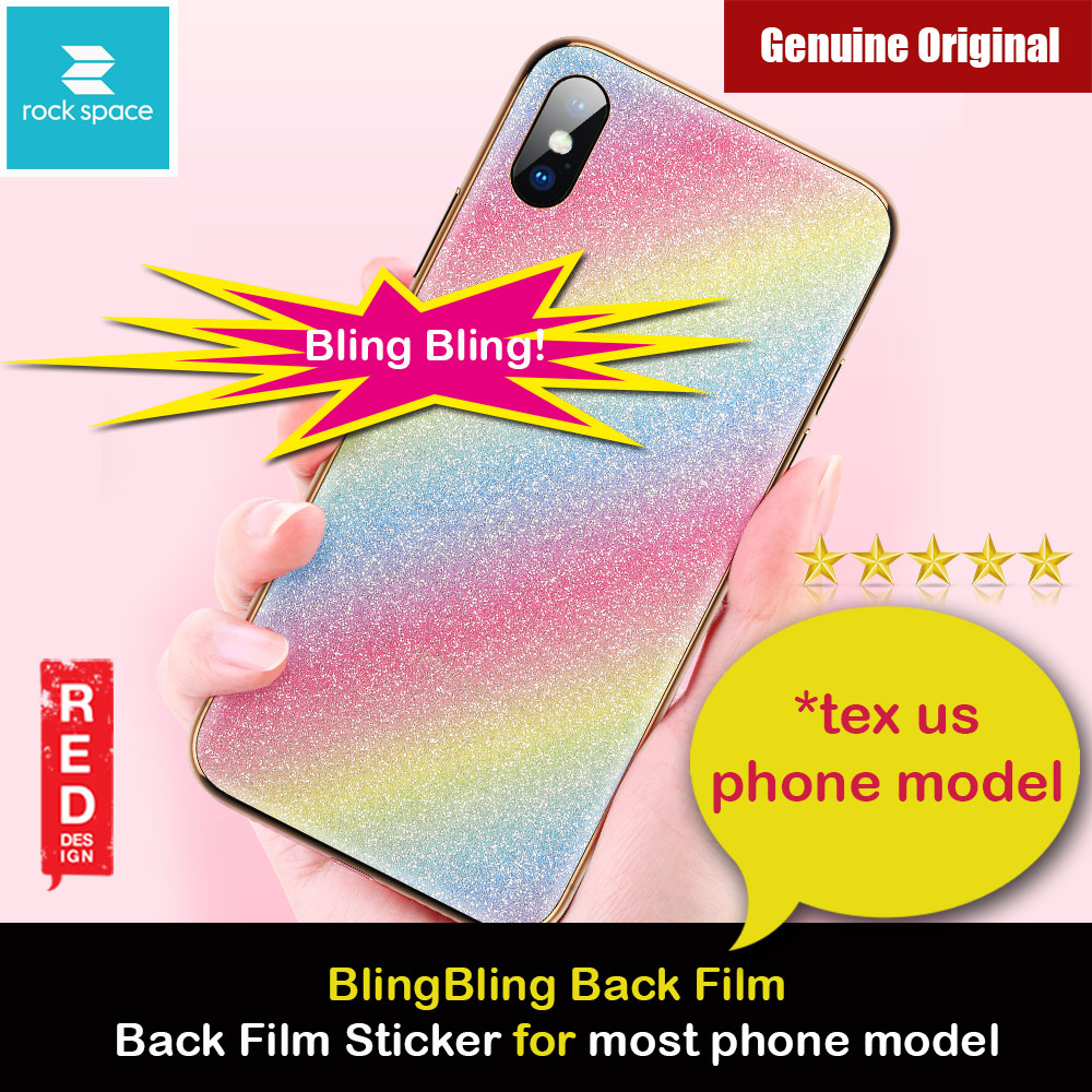 Rock Space Custom Made for All Phone Model Bling Bling Series Back Film Protector Sticker for Any Phone Model (Rainbow)