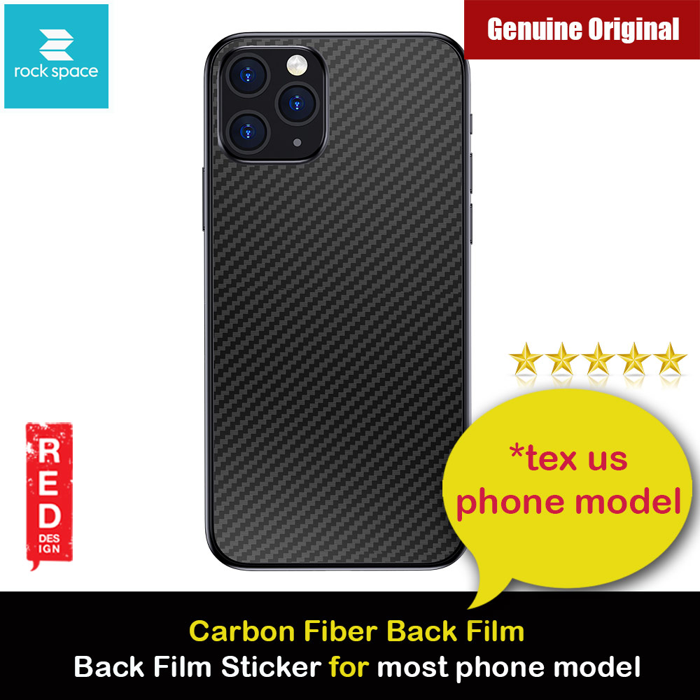 Rock Space Custom Made for All Phone Model Carbon Fiber Series Back Film Protector Sticker for Any Phone Model (Black)
