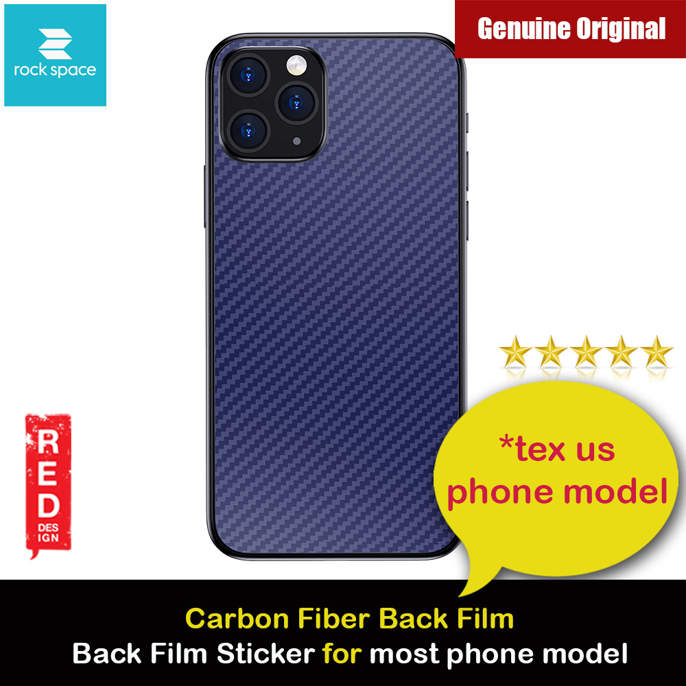 Rock Space Custom Made for All Phone Model Carbon Fiber Series Back Film Protector Sticker for Any Phone Model (Blue)