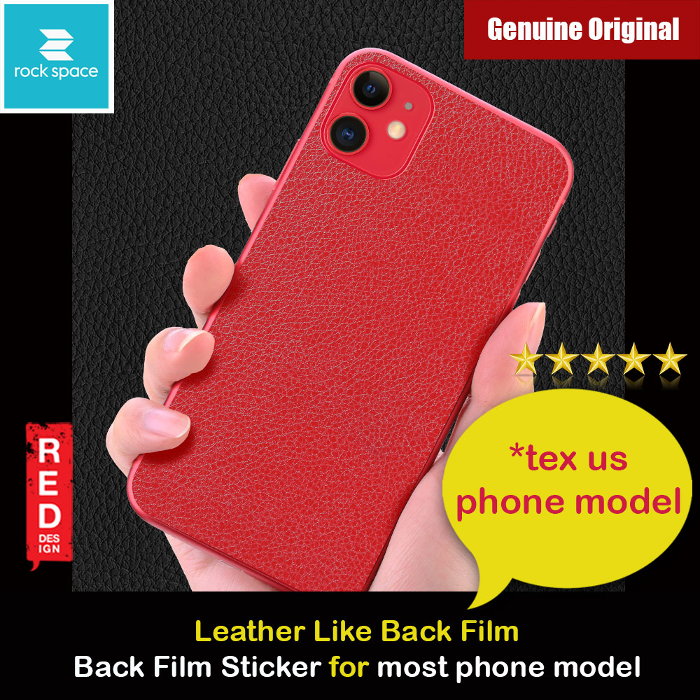 Rock Space Custom Made for All Phone Model Leather Like Series Back Film Protector Sticker for Any Phone Model (Red)