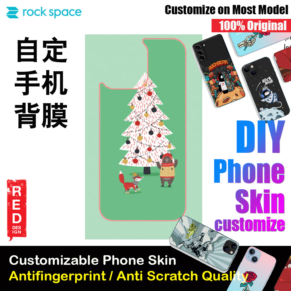 Rock Space DIY 自定 定制 设计 手机背膜 贴纸 DIY Customize High Quality Print Phone Skin Sticker for Multiple Phone Model with Multiple Photo Images Gallery or with Own Phone Cellphone (Merry Christmas)