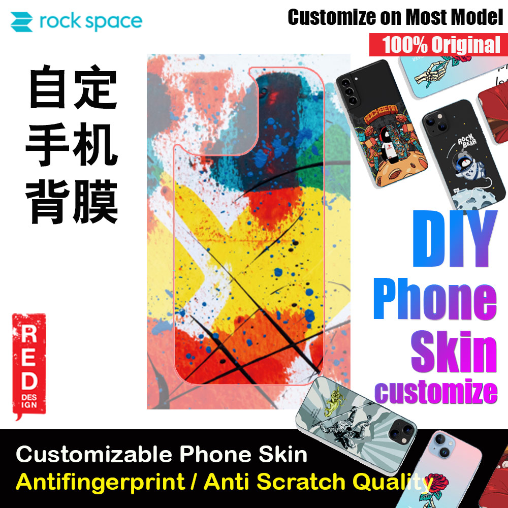 Rock Space DIY 自定 定制 设计 手机背膜 贴纸 DIY Customize High Quality Print Phone Skin Sticker for Multiple Phone Model with Multiple Photo Images Gallery or with Own Phone Text (Pattern Abstract)