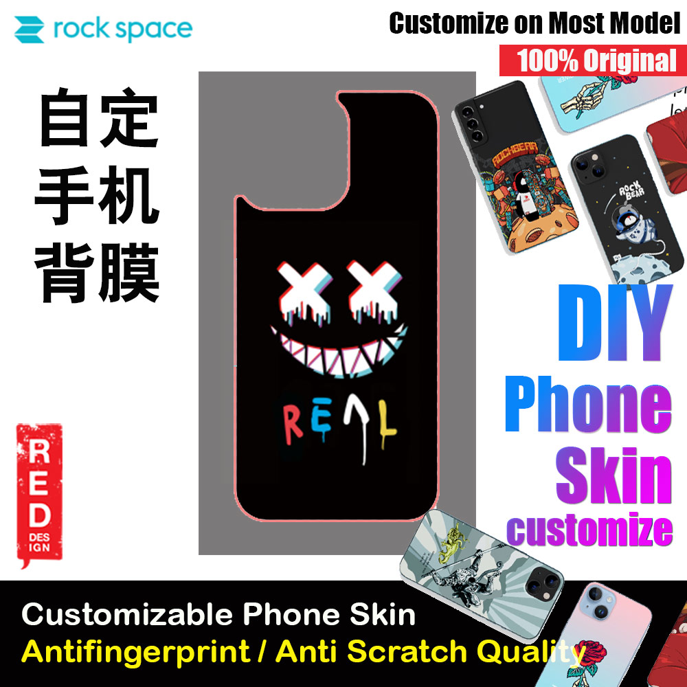 Rock Space DIY 自定 定制 设计 手机背膜 贴纸 DIY Customize High Quality Print Phone Skin Sticker for Multiple Phone Model with Multiple Photo Images Gallery or with Own Phone Text (Real)