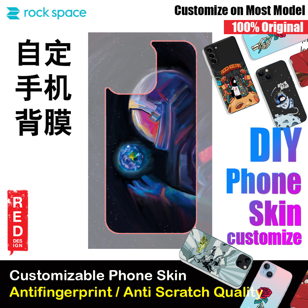 Rock Space DIY 自定 定制 设计 手机背膜 贴纸 DIY Customize High Quality Print Phone Skin Sticker for Multiple Phone Model with Multiple Photo Images Gallery or with Own Phone Text (Space)