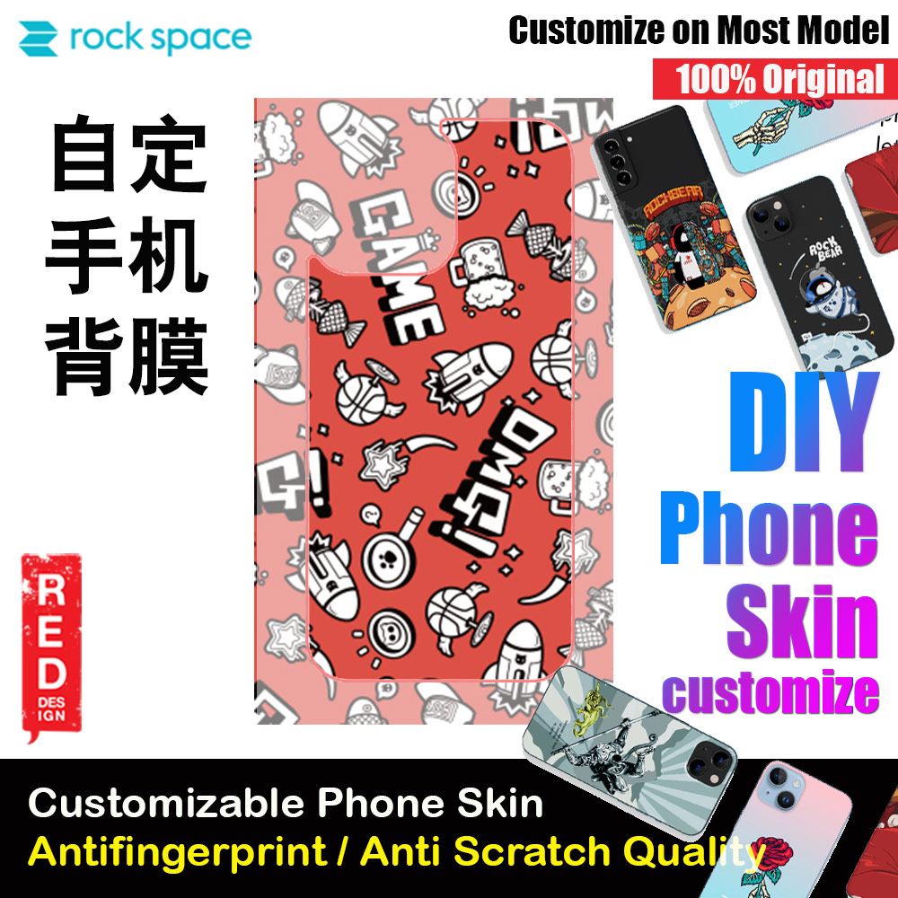Rock Space DIY 自定 定制 设计 手机背膜 贴纸 DIY Customize High Quality Print Phone Skin Sticker for Multiple Phone Model with Multiple Photo Images Gallery or with Own Phone Text (Pattern Game)