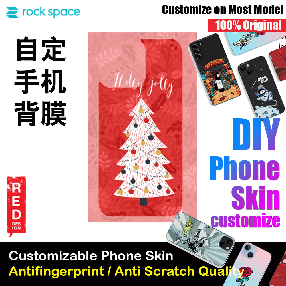Rock Space DIY 自定 定制 设计 手机背膜 贴纸 DIY Customize High Quality Print Phone Skin Sticker for Multiple Phone Model with Multiple Photo Images Gallery or with Own Phone Cellphone (Holly Jolly)